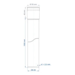 POLOPLAST PO Steckmuffenrohr POLO-KAL XS DN 50/1000 – 102023