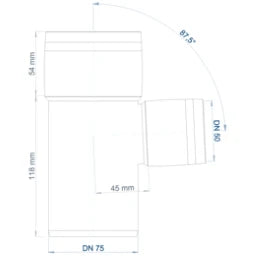 POLOPLAST PO Abzweig POLO-KAL 3S DN 75/50/87Grad – 102645