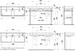 LAUFEN Laufen Pro S DWT 81496.6 unterbaufähig 1 HL m.ÜL 1200x460 weiß – H8149660001041