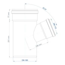 POLOPLAST PO Abzweig POLO-KAL NG DN 160/110/67Grad – 02243