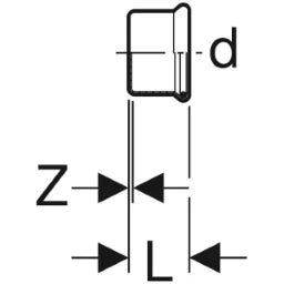 GEBERIT GE Mapress Edelstahl Kappe d35mm – 33216