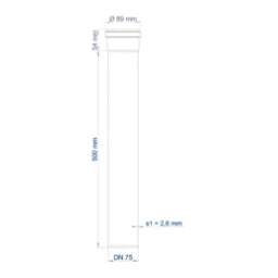 POLOPLAST PO Steckmuffenrohr POLO-KAL NG DN 75/500 – 02032