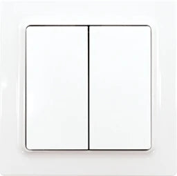 ELTAKO Funktaster reinweiß glänzend 55x55mm bat terie- und leitungslos mit Doppelwippe E – 30055705