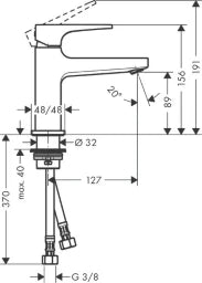 HANSGROHE HG Metropol Waschtischmischer 100 chrom kurzer Auslauf mit Push-Open Ablaufgarni – 32500000