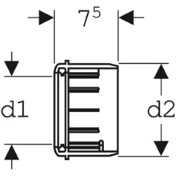 GEBERIT GE PE Reduktionsmuffe fuer Wand-WC d 90/110mm 367928 – 367.928.16.1