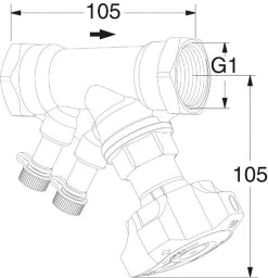TA TA STAD Einregulierungsventil 1" ohne Entleeradapter, 52851025 – 52 851-025