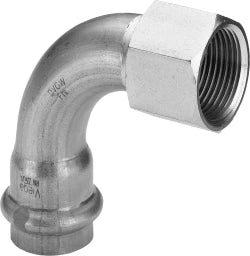 VIEGA Viega Bogen 90 Grad mit SC Sanpress Inox 2314.5 in 15mm x Rp1/2 Edelstahl – 437 091