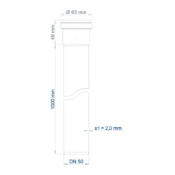 POLOPLAST PO Steckmuffenrohr POLO-KAL NG DN 50/1000 – 02023