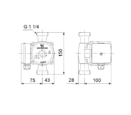 GRUNDFOS Grundfos Zirkulationspumpe UP 20-15 N 150mm 1x230V G1_1/4 – 59641500
