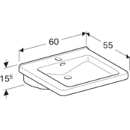 GEBERIT SANITAER Geberit Renova Comfort Waschtisch 600x550mm unterfahrb., weiß m HL, m ÜL – 128660000