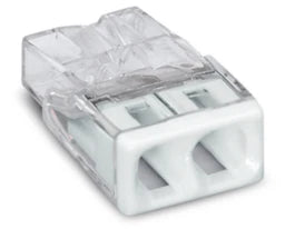 WAGO COMPACT Verbindungsdosenklemme 2-polig max. 2,5 mm², transparent/weiß – 2273-202