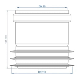 POLOPLAST PO Übergangsrohr innen/innen POLO-KAL DN 110/90 – 02367