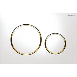 GEBERIT GE Betaetigungsplatte Sigma20 2-Mengen weiss-gold-weiss, round – 115.882.KK.1