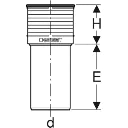 GEBERIT GE Silent-PP Anschlussstutzen d110mm, lang, fuer WC – 390.592.11.1