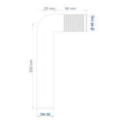 POLOPLAST PO Siphonbogen ablängbar POLO-KAL DN 50 – 03709