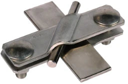 DEHN SV-Klemme NIRO (V4A) f. Fl 40/40mm - Rd 7-10/7-10mm - Rd 7-10/Fl 40mm – 308329