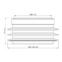 POLOPLAST PO Übergang von Spitzende auf Muffe anderer Werkst.POLO-KAL DN 110/129-138mm – 02862