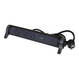 LEGRAND Drehbare Steckdosenleiste 3x Steckdose, USB A+C, SPD, 1,5m Kabel Farbe: Schwarz – 694512