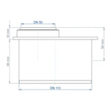 POLOPLAST PO Übergangsrohr kurz POLO-KAL DN 110/50   – 02876