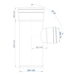 POLOPLAST PO Abzweig POLO-KAL NG DN 125/75/87Grad   – 02235