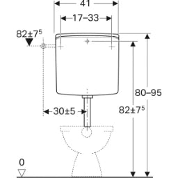 GEBERIT GE Spuelkasten AP140 tiefhaengend 2-Mengen, weiss   – 140.333.11.1