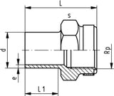 FISCHER GEORG GF Übergangsmuffe PE100 d 25x3/4" IG SDR11   – 753910267