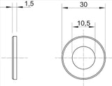 OBO Großflächenscheibe M10,Ø30mm Stahl galva nisch verzinkt  – 3403165