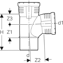 GEBERIT GE Silent-Pro Bogenabzweiger 87,5 Gr. d110/110mm  – 393.555.14.1