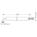 HANSGROHE HG flexibler Anschlussschlauch 3/4" L=800mm, für Exafill   – 58192000