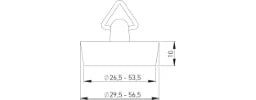 SCHMIDT STEDO VENTIL-STOPFEN PVC SCHWARZ 38,5 MM MIT DREIKANTBÜGEL   – 800082