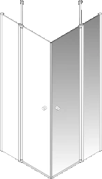 PALME Palme Top Drive R Eckhälfte 2-tlg mit PT 985x2000mm ESG klar Alusilber  – TOED210/H1/20