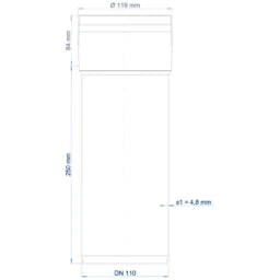 POLOPLAST PO Steckmuffenrohr POLO-KAL 3S DN 110/250  – 102431