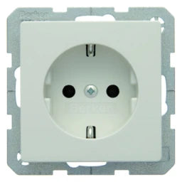 BERKER Steckdose SCHUKO Q.1/Q.3 polarweiß, samt   – 47436089
