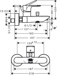 HANSGROHE HG Wannenmischer Aufputz Rebris E chrom  – 72450000