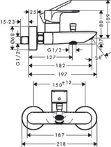 HANSGROHE HG Wannenmischer Aufputz Rebris E chrom  – 72450000