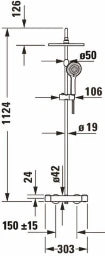 DURAVIT DU Duschsystem 1000 MinusFlow Brausethermostat, Bronze Gebürstet  – TH4282008004