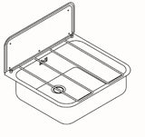KWC AUSTRIA KWC Sirius Ausgussbecken 460x135x40 CNS mit Klapprost und Rückwand  – 2000103269