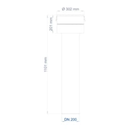 POLOPLAST PO Ansaughaube Edelstahl POLO-KWL DN 200   – 02896