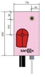 SANOOX Waschmaschine kurz HL400, Rohr von unten Kelit Kelox DA16 Länge 1100 Mauerwerk  – M07.1410.10.16.HL400