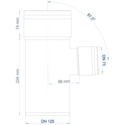 POLOPLAST PO Abzweig POLO-KAL XS DN 125/75/87Grad  – 102235