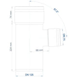 POLOPLAST PO Abzweig POLO-KAL XS DN 125/75/87Grad  – 102235