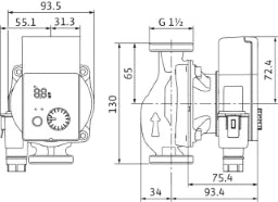 WILO Wilo Nassläufer-Hocheffizienzpumpe Yonos PICO plus 25/1-4-130, G11/2, 15W  – 4215503