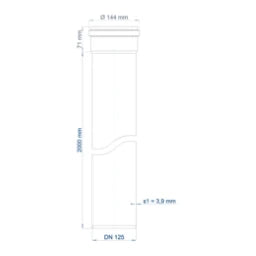 POLOPLAST PO Steckmuffenrohr POLO-KAL NG DN 125/2000   – 02055