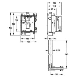 REHAU MEPA Sanicontrol Urinal-Rohbau Set Teil 1 925/825/DRSP 230/24V  – 18967181261