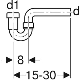 GEBERIT GE Siphon in PP weiss d 40 x 50 mm 152419   – 152.419.11.1
