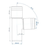 POLOPLAST PO Abzweig POLO-KAL XS DN 40/40/87Grad  – 102208