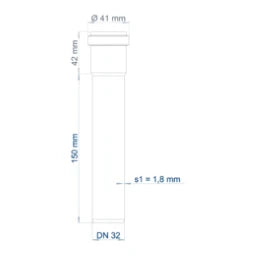 POLOPLAST PO Steckmuffenrohr POLO-KAL NG DN 32/150   – 02000