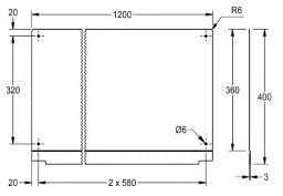 KWC AUSTRIA KWC Rückwand 1200x400x3mm für Planox, CNS, matt   – 2030043807