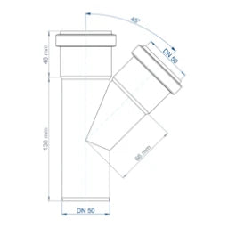 POLOPLAST PO Abzweig POLO-KAL NG DN 50/50/45Grad   – 02215