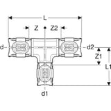 GEBERIT GE FlowFit T-Stueck reduziert PPSU d50 x 40 x 40mm   – 620.105.00.1